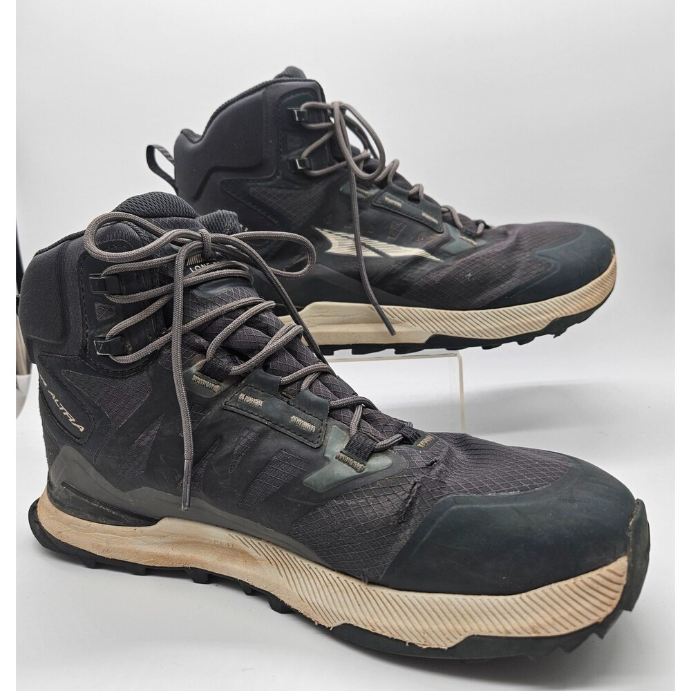 Altra Lone Peak ALL-WTHR Mid 2 Hiking Boots Mens 10.5 Black Gray Trail Shoes